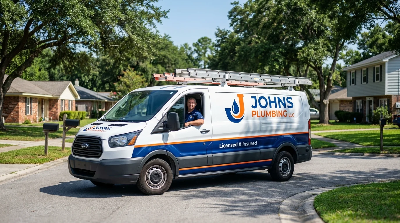 Johns Plumbing LLC service van in Lepanto, AR