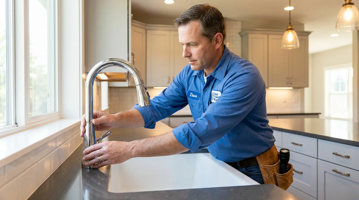 Kitchen faucet installation by Johns Plumbing LLC in Lepanto