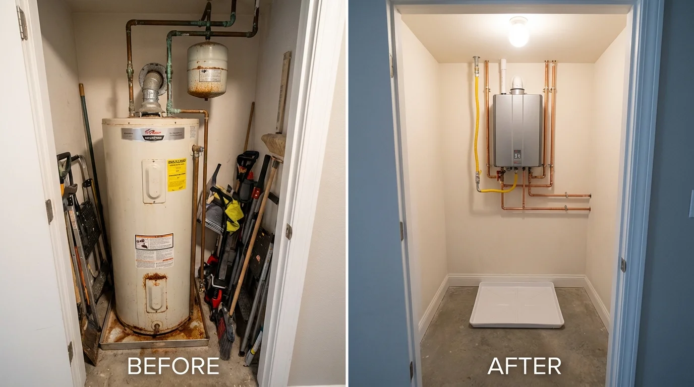 Tank water heater versus wall-mounted tankless unit comparison for Lepanto, AR homeowners